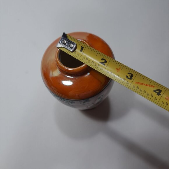 Vintage Japan Lustreware Hand Painted Floral Lantern Vase Stem Bud Flower Pot - Picture 12 of 12